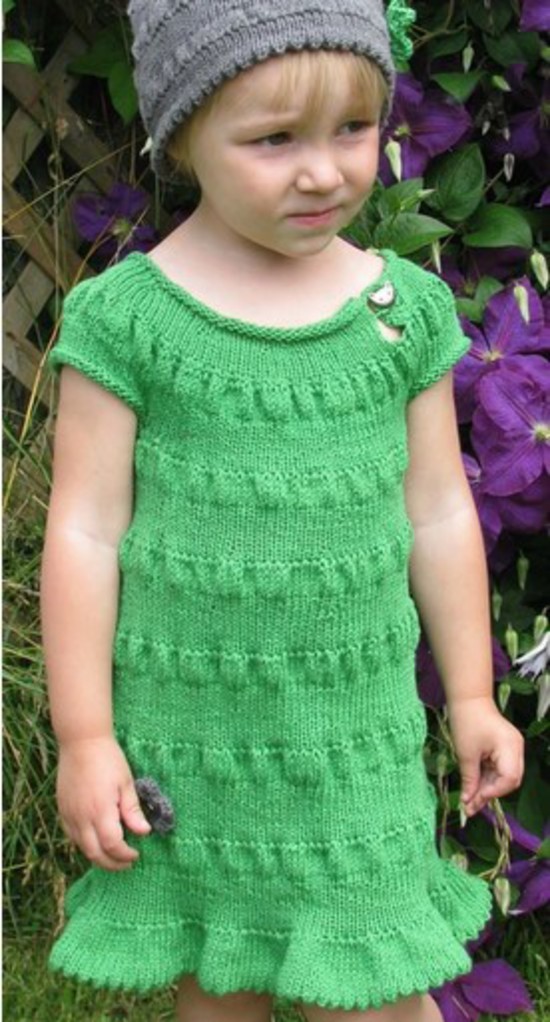 Girly Dress - Hemp Knitting Pattern - Childrens image 1